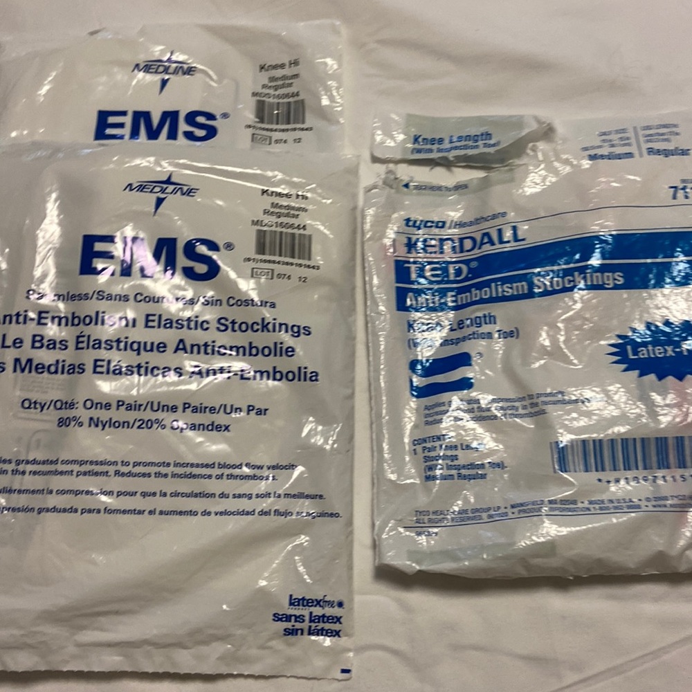 3 new Anti-Embolism stockings -medium regular